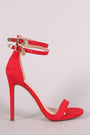 Suede Double Ankle Strap Single Sole Stieltto Heel